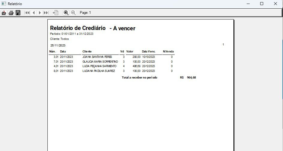 Relatorio de crediario a vencer Os melhores sistemas para loja. Melhor custo benefício do mercado!