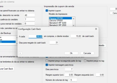 configuração cash back sistema para lojas de roupa mei grátis